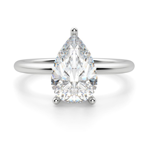 Pear Cut Diamond Set Solitaire Engagement Ring For Women