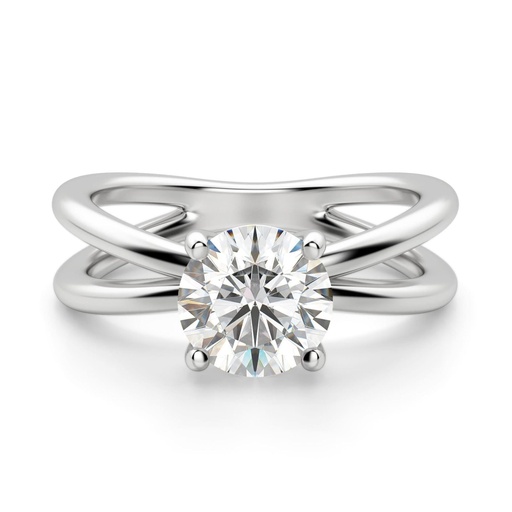 Round Cut Diamond Split Shank Anniversary Ring for Women
