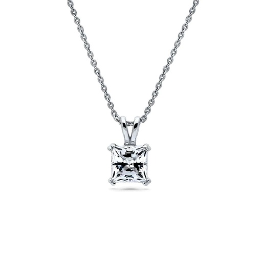 Princess Cut Solitaire Moissanite Pendant