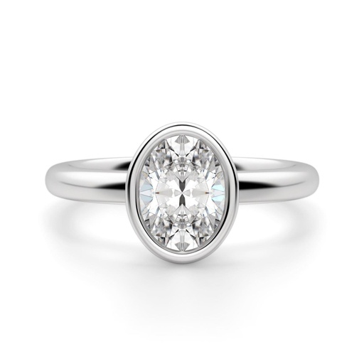 Oval Cut Bezel Set Solitaire Engagement Ring