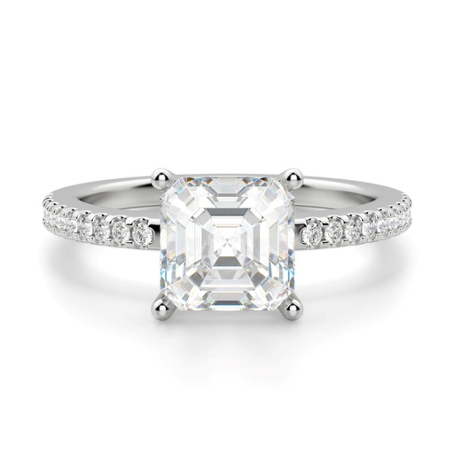 Asscher Cut Basket Set Moissanite Engagement Ring