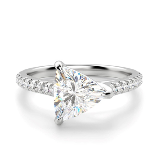 Trillion Cut Moissanite Engagement Ring