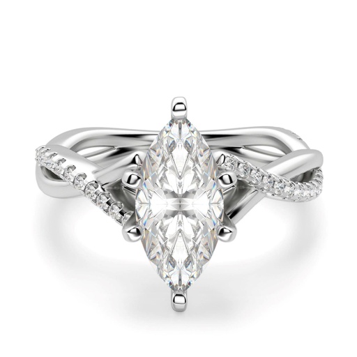 Marquise Cut Twisted Engagement Ring For Women