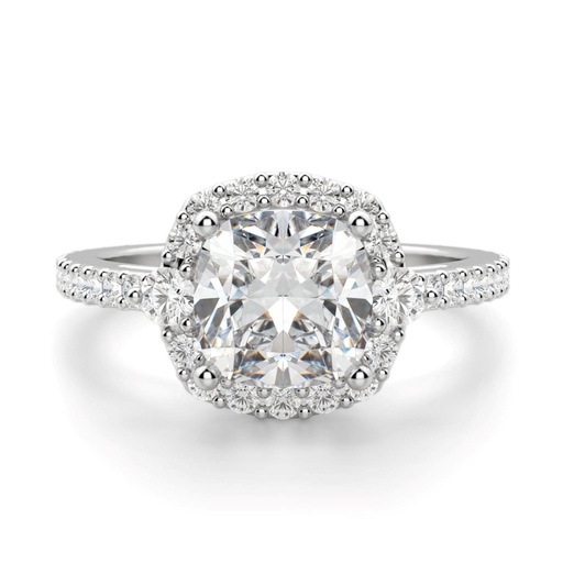 Cushion Cut Halo Engagement Ring For Women