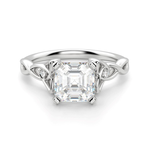 Asscher Cut Twisted Engagement Ring For Women