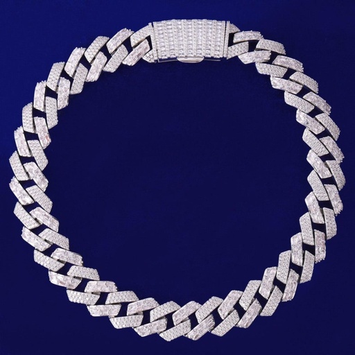 Round Diamond Hip Hop Luxury Cuban Linked Chain for Men's