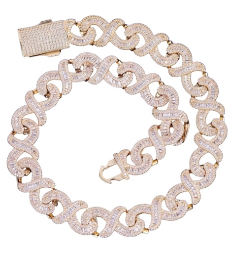 Infinity Linked Iced Out Sterling Silver Hip Hop Luxury Necklace