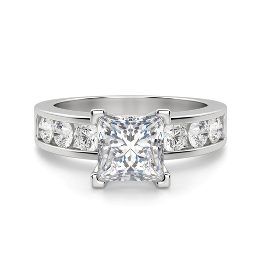 Princess Cut Channel Set Engagement Ring For Women
