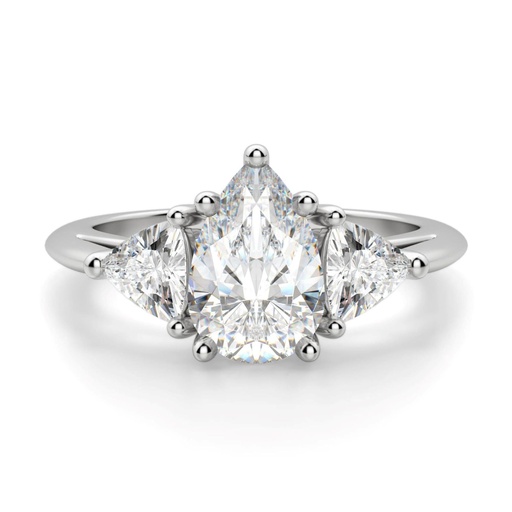 Pear Cut Diamond Three Stone Engagement Ring for Women