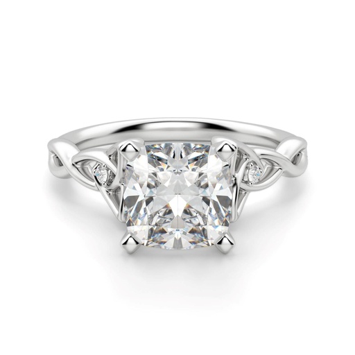 Cushion Cut Diamond Twisted 3 Stone Anniversary Ring For Women
