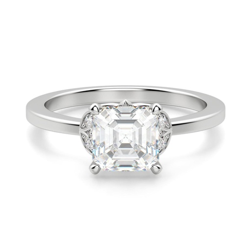  Asscher Cut Diamond Art Deco 5 Stone Engagement Ring For Women