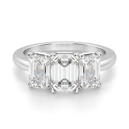Emerald Cut Diamond Three Stone Engagement Ring for Women