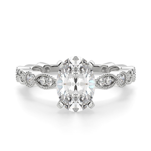  Oval Cut Diamond Vintage Engagement Ring For Women