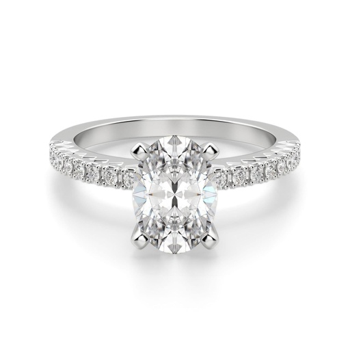Oval Cut Diamond With Accents Engagement Ring for Women