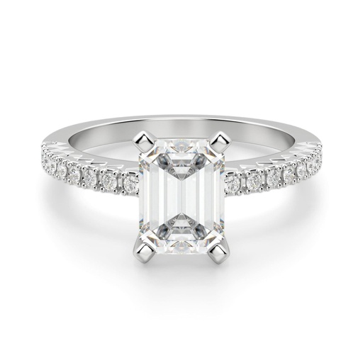 Emerald Cut Diamond With Accents Engagement Ring for Women