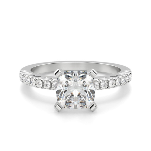 Cushion Cut Diamond With Accents Engagement Ring for Women