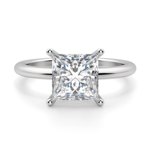 Princess Cut Diamond Basket Set Solitaire Engagement  Ring For Women