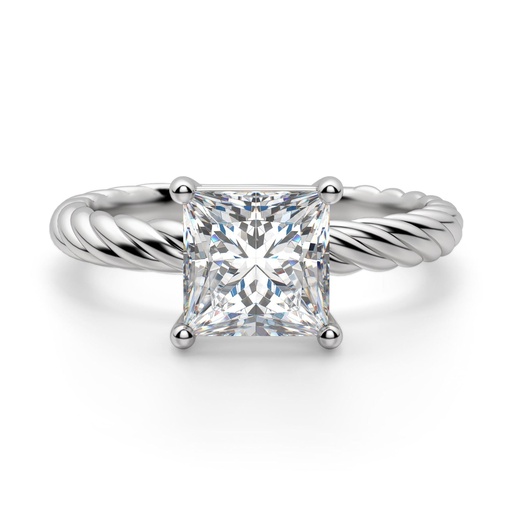 Princess Cut Fiji Solitaire Moissanite Engagement Ring