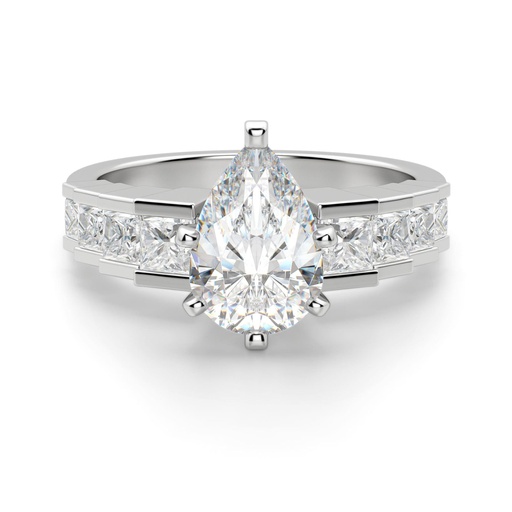 Pear Cut Cinderella Style Vintage Engagement Ring