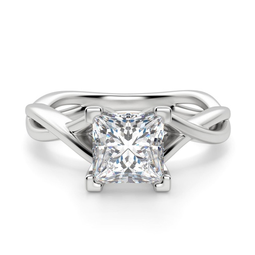 Princess Cut Twisted Moissanite Engagement Ring