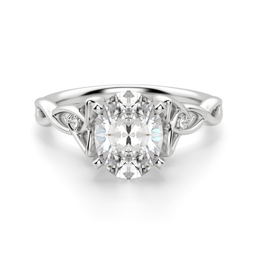 Oval Cut Moissanite Twisted Engagement Ring