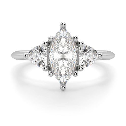 Marquise Cut Moissnaite Three Stone Ring