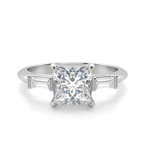 Princess Cut Diamond Three Stone Engagement Ring For Women