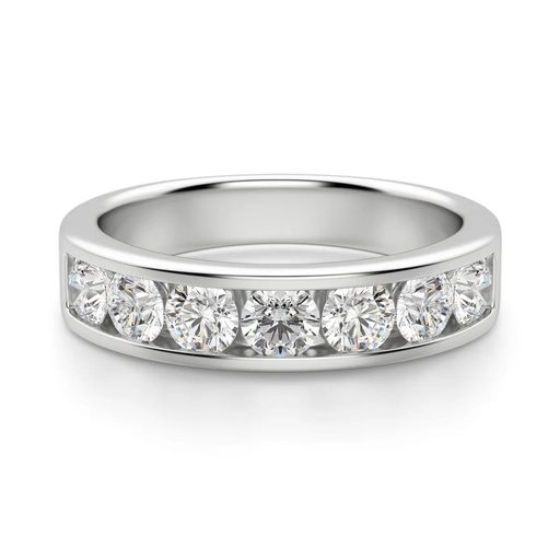 Round Cut Diamond Channel Set Wedding Band for Women