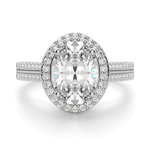 Oval Cut Diamond Hidden Halo Engagement Ring For Women