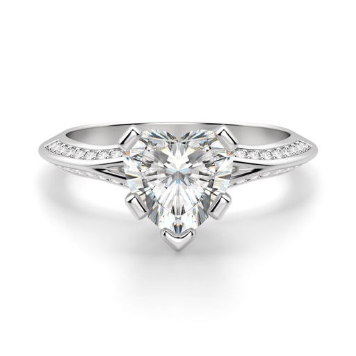 Heart Cut Diamond Knife Edge Split Shank Gift Ring for Women