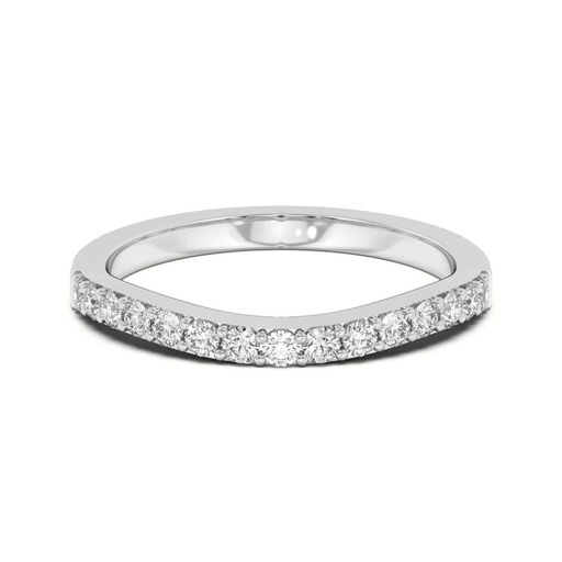Round Cut Diamond Curved Eternity Wedding Band For Women