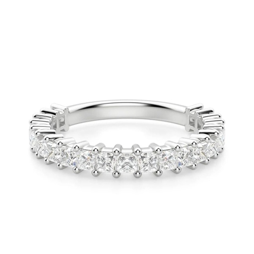 Princess Cut Diamond Semi Eternity Wedding Band for Women