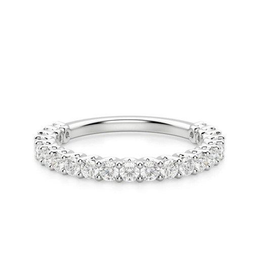 Round Cut Diamond Scallop Set Semi Eternity Wedding Band For Women
