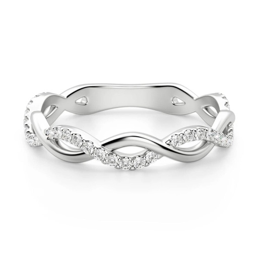 Round Cut Diamond Infinity Twisted Eternity Wedding Band For Women