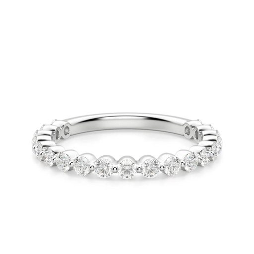Round Cut Diamond Shared Prong Set Semi Eternity Wedding Band For Women