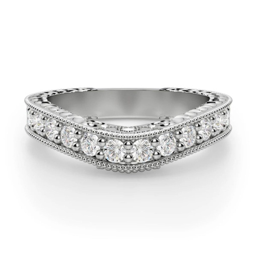 Round Cut Diamond Hidden Vintage Eternity Wedding Band For Women
