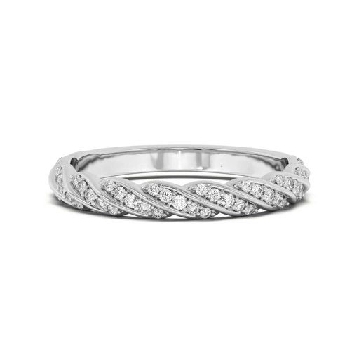 Round Cut Diamond Half Eternity Wedding Band for Women