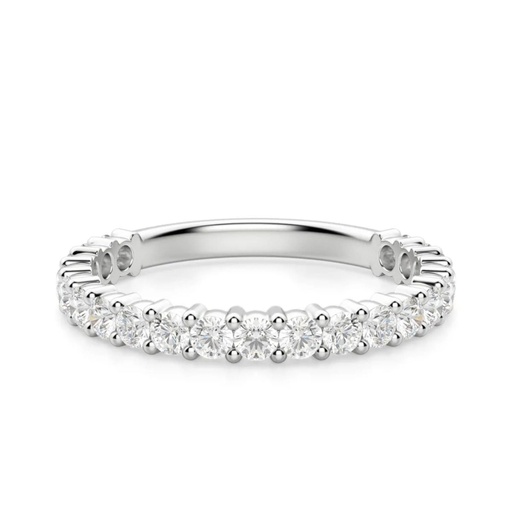 Round Cut Diamond Semi Eternity Matching Wedding Band For Women