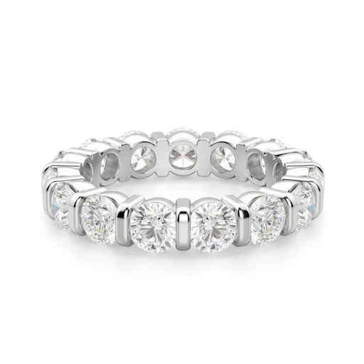 Round Cut Diamond Bar Set Full Eternity Wedding Band For Women