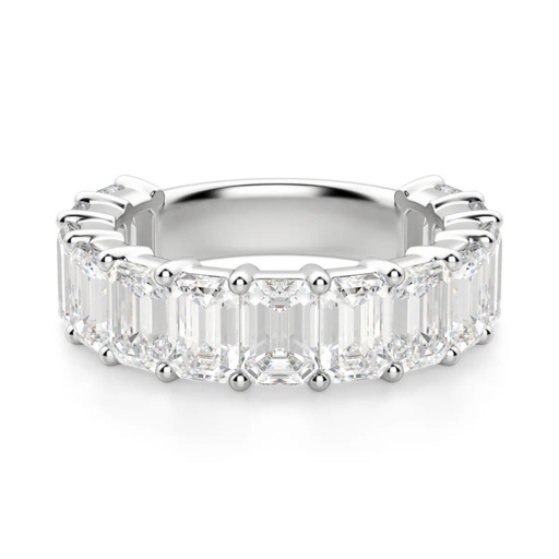  Emerald Cut Diamond Semi Eternity Wedding Band For Women