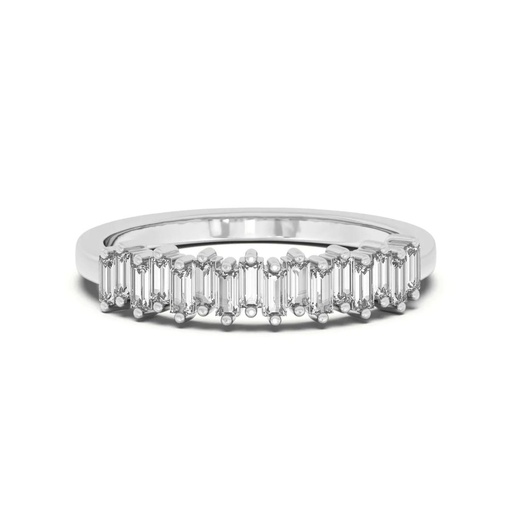 Baguette Cut Diamond Half Eternity Wedding Band For Women