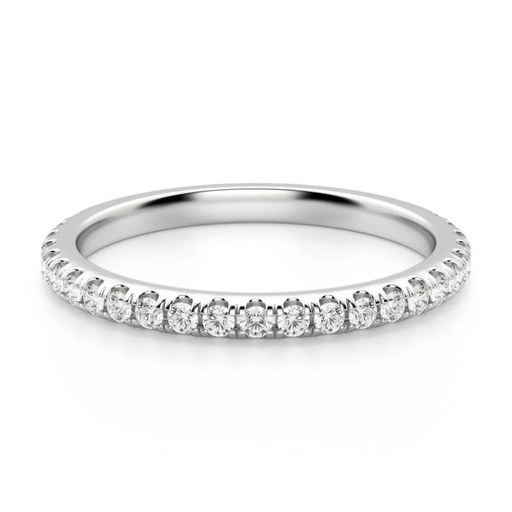 Round Cut Semi Eternity Wedding Band For Women
