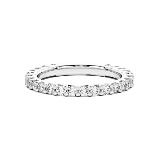 Round Cut Half Eternity Wedding Band for Women