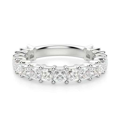Princess Cut Half Eternity Wedding Band For Women