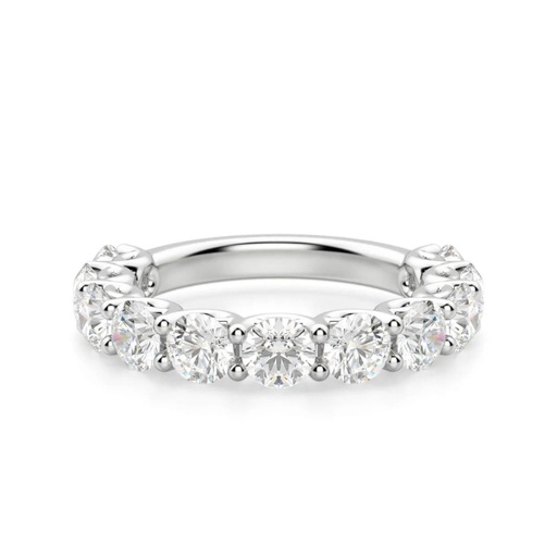 Round Diamond Half Eternity Wedding Band For Women