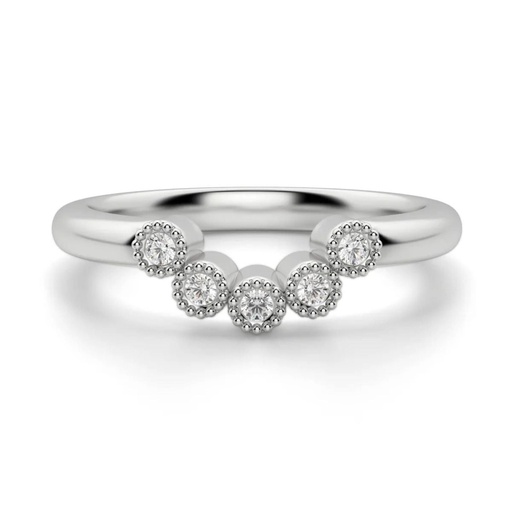 Round Diamond Half Eternity 5 stone Band For Women