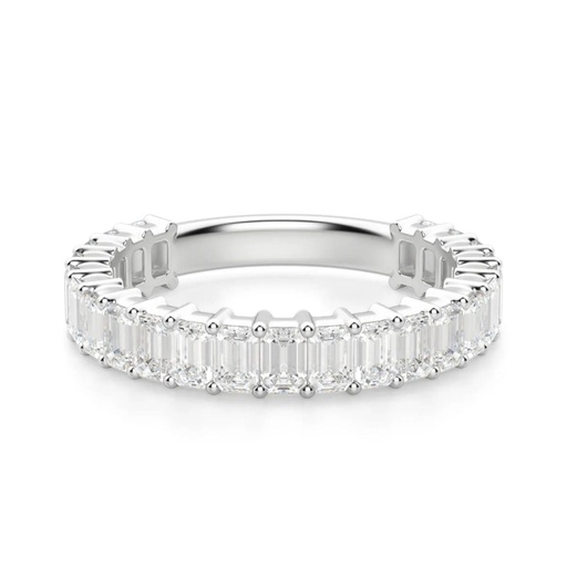 Emerald Cut Diamond Half Eternity Wedding Band for Her