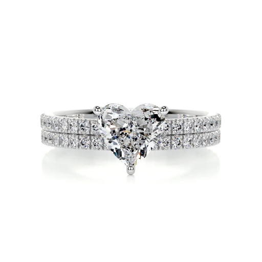 Heart And Round Diamond Bridal Set For Women