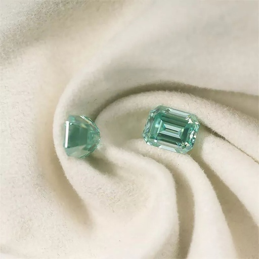 Loose Moissanite Green Clean Emerald Cut 14.00 x 12.00 MM
