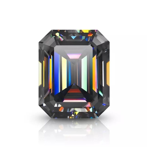 Loose Moissanite Grey Clean Emerald Cut 14.00 x 12.00 MM